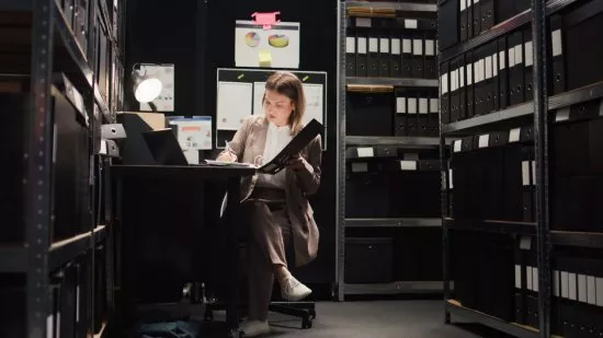 Secure digital file cabinet representing medical records